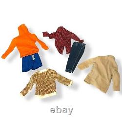 Vintage 1960's Mattel Barbie Dolls & Clothing Lot Midge Skooter Ricky Ken