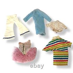 Vintage 1960's Mattel Barbie Dolls & Clothing Lot Midge Skooter Ricky Ken