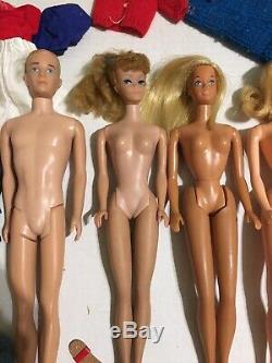 Vintage 1960s 1970s Barbie Lot Ken Ponytail Marlo Flip Malibu Clothes