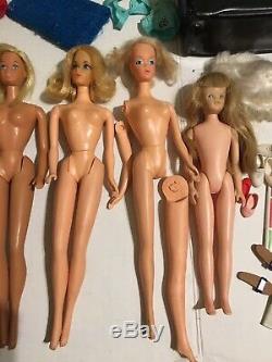 Vintage 1960s 1970s Barbie Lot Ken Ponytail Marlo Flip Malibu Clothes