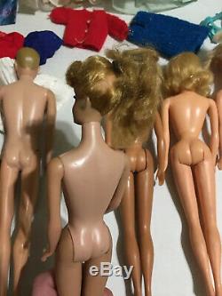 Vintage 1960s 1970s Barbie Lot Ken Ponytail Marlo Flip Malibu Clothes