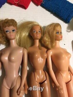 Vintage 1960s 1970s Barbie Lot Ken Ponytail Marlo Flip Malibu Clothes