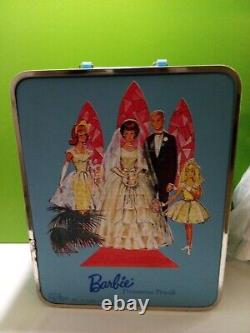 Vintage 1960s Mattel Barbie/Midge/Ken Doll Lot WithRare Trousseau Storage Case