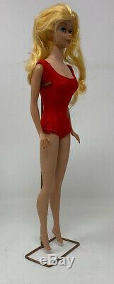 Vintage 1962 Blonde Ponytail Barbie Doll Stand Mint in Original Box 20-184