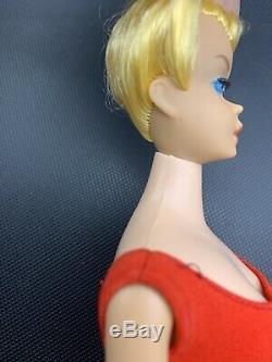 Vintage 1962 Blonde Ponytail Barbie Doll Stand Mint in Original Box 20-184