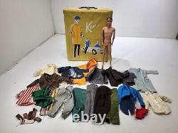 Vintage 1962 Ken Ponytail Case & Ken Doll With Clothing (Official & Handmade) Used