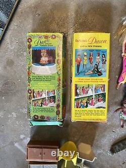 Vintage 1963 Mattel Barbie & Ken Dolls, Dawn Case and Fashion All in One Case