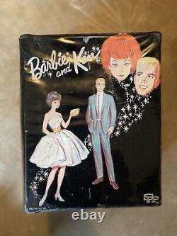 Vintage 1963 Mattel Barbie & Ken Dolls, Dawn Case and Fashion All in One Case