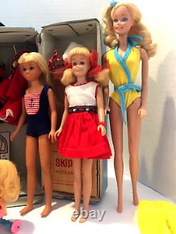 Vintage 1963 Mattel Scooter Skipper Barbie Friend's Lot with Case