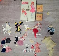 Vintage 1964 Mattel SKIPPER Barbie's Little Sister Case with Clothes Outfits Lot