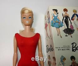 Vintage 1964 Platinum Blonde Swirl Ponytail Barbie doll near mint original box