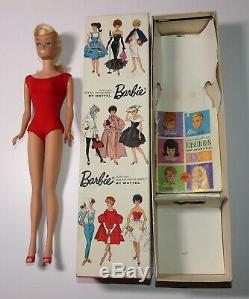 Vintage 1964 Platinum Blonde Swirl Ponytail Barbie doll near mint original box