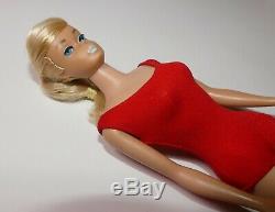 Vintage 1964 Platinum Blonde Swirl Ponytail Barbie doll near mint original box