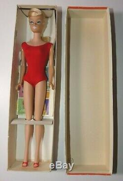 Vintage 1964 Platinum Blonde Swirl Ponytail Barbie doll near mint original box