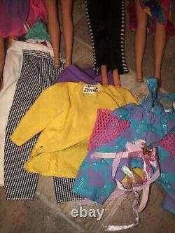 Vintage 1966 Barbie Doll Lot With 5 Barbies And Clothes