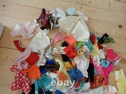 Vintage 1968 Barbie Ken Tammy Doll White Case Clothes Lot As Is