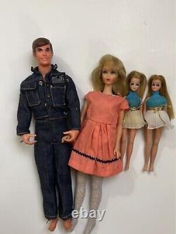 Vintage 1968 Ken 1966 Barbie TNT Blond Long Lash TNT Two Topper Dawns Dolls