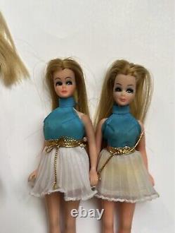 Vintage 1968 Ken 1966 Barbie TNT Blond Long Lash TNT Two Topper Dawns Dolls