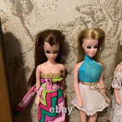Vintage 1970 Topper Corp 3 Dolls Lot Clothes Mattel Mini Barbie Rare Clothes