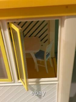 Vintage 1978 Mattel Barbie Dream House A Frame Yellow with Furniture Patio Plants