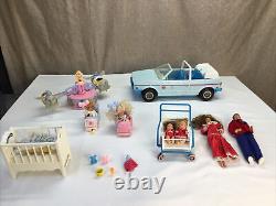 Vintage 1980s Heart Family Barbie Dolls And Accessories, Huge Lot