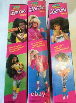 Vintage 1988 Cool Times Barbie, Christie & Teresa Dolls with Accessories NIB