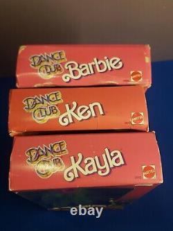 Vintage 1989 Mattel Barbie Dance Club Kayla 3512 Barbie 3509 & Ken 3511 NRFB