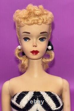 Vintage #3 ORIGINAL Blonde Ponytail Barbie Doll Brown Liner ALL ORIGINAL