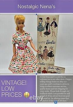 Vintage #4 Blonde Ponytail Barbie Doll Zebra Striped Suit 1960 Shoes/clothes Lot