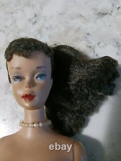 Vintage #4 Brunette Ponytail Barbie Doll 1960s Nude TLC