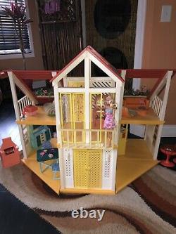 Vintage 70s Barbie Dream House Complete withLots Of Original Furniture Included