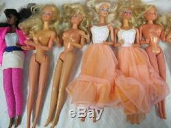 Vintage 80's Barbie Dolls (25) Lot Super Star- Rockers- Ken- Clothes- More