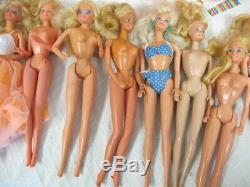 Vintage 80's Barbie Dolls (25) Lot Super Star- Rockers- Ken- Clothes- More