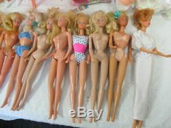 Vintage 80's Barbie Dolls (25) Lot Super Star- Rockers- Ken- Clothes- More