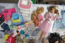 Vintage 80s Barbie and Doll Lot, Heart Family, Jem, Lovelylocks Clothes and More