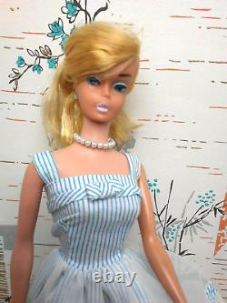 Vintage 850 Platinum White Swirl Ponytail Barbie Doll in 933 Movie Date C30