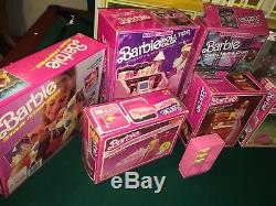 Vintage A-Frame Barbie Dream House With Dolls, Furniture, And A Lot More ++