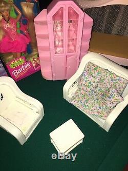 Vintage A-Frame Barbie Dream House With Dolls, Furniture, And A Lot More ++