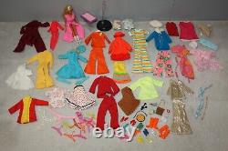 Vintage BARBIE DOLL Lot 1960's/1970's Clothes, Hangers, Shoes, 1 Doll, ETC