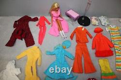 Vintage BARBIE DOLL Lot 1960's/1970's Clothes, Hangers, Shoes, 1 Doll, ETC