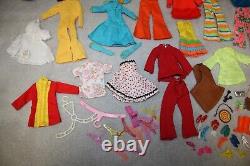 Vintage BARBIE DOLL Lot 1960's/1970's Clothes, Hangers, Shoes, 1 Doll, ETC