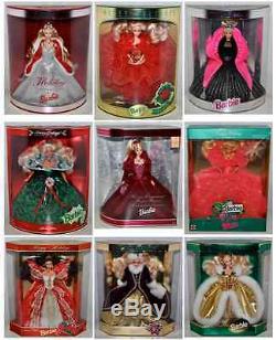 Vintage BARBIE Lot 9 Holiday Doll Collection in Boxes 90 93 94 95 96 97 98 01 02