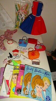 Vintage Barbie 1960 s Early Lot Japan Bubblecut Clone Clothes Shoes Acces. Case