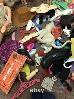 Vintage Barbie 1960s Case Dolls Clothes Lot