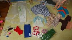 Vintage Barbie 1962 Case Dolls Clothes Shoes Acces. Clean Original Lot Wow