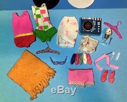 Vintage Barbie 1965 Francie Dolls, Case, Clothes, Shoes, Bend Leg, TNT Lot HTF