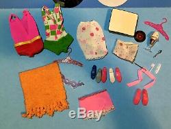 Vintage Barbie 1965 Francie Dolls, Case, Clothes, Shoes, Bend Leg, TNT Lot HTF