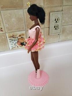 Vintage Barbie 1976 Ballerina Cara African American AA Doll with Stand and Roses