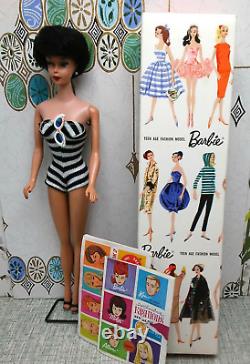 Vintage Barbie 850 Raven #1 Bubble Cut Doll First Issue NC Original Box C150