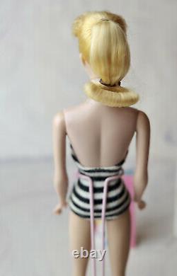 Vintage Barbie Blonde #5 Ponytail Doll w Box MINT Booklet Swimsuit Stand